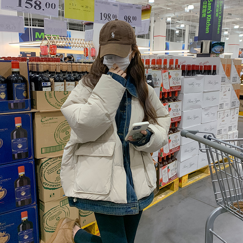 2024冬季新款现货设计感牛仔拼接90绒羽绒服166-9998P360K538图片