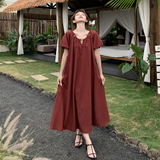 2025夏季新款现货复古泡泡袖宽松显瘦送腰带166-2573P135K198，女装连衣裙，茜茜公主