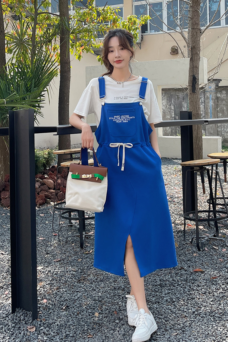 2022新款现货克莱因蓝休闲背带裙166-8205P85K138,女装连衣裙,茜茜公主