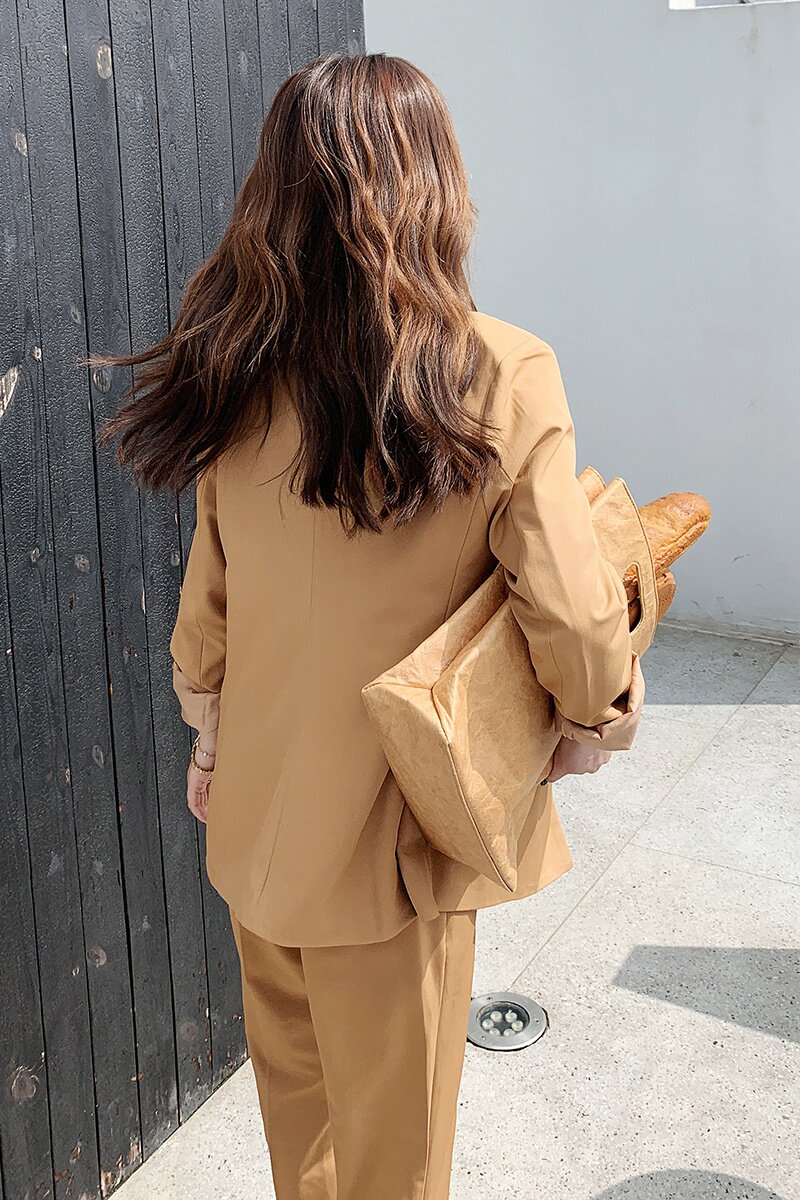 现货秋新款小西装外套休闲宽松减龄西服套装166-1037P135控188,女装西装,茜茜公主