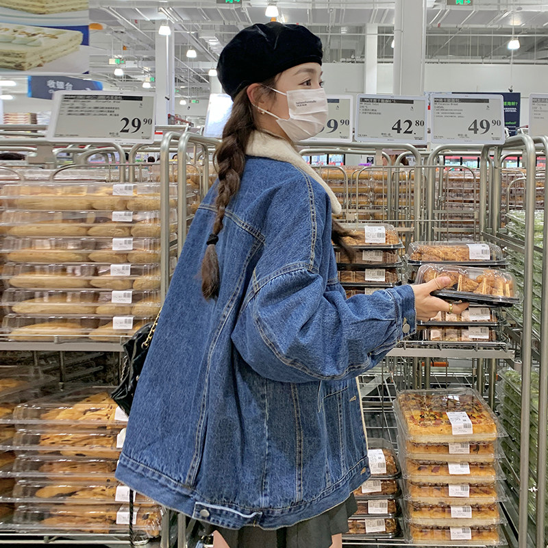 2024冬季现货牛仔拼毛休闲外套166-6601P195K288,女装短外套,茜茜公主