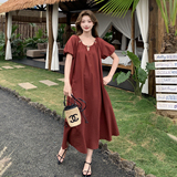 2025夏季新款现货复古泡泡袖宽松显瘦送腰带166-2573P135K198，女装连衣裙，茜茜公主