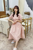 【现货】2021夏装新款气质款纯色连衣裙166-1018P75控价118，女装连衣裙，茜茜公主