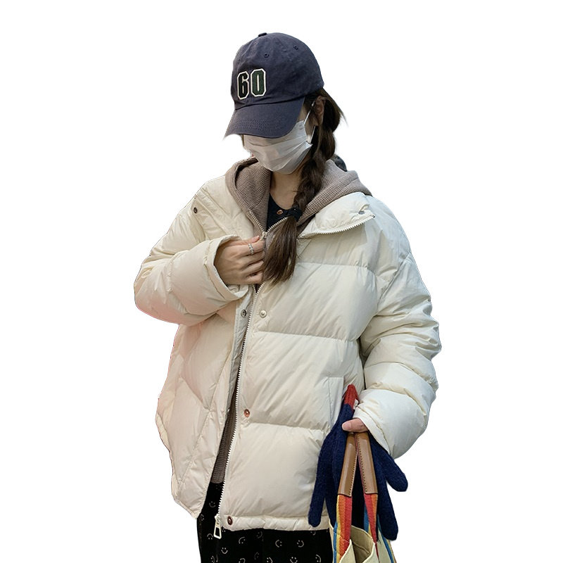 独特超好看色假两件拼接连帽羽绒服女冬2024新款加厚90白鸭绒外套,女装羽绒服,茜茜公主