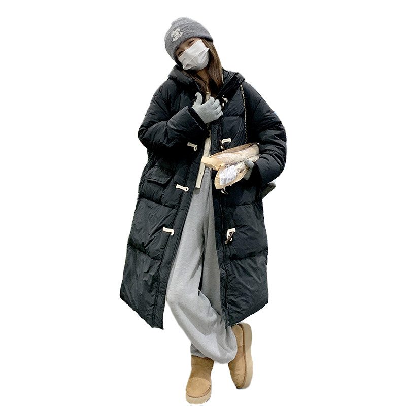 2023冬季新款现货牛角扣长款50绒羽绒服166-6631P280K398,女装羽绒服,茜茜公主