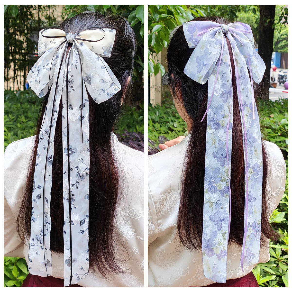 古风汉服长飘带蝴蝶结发夹