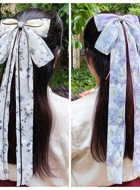 古风汉服长飘带大蝴蝶结发夹