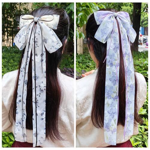古风汉服长飘带蝴蝶结发夹