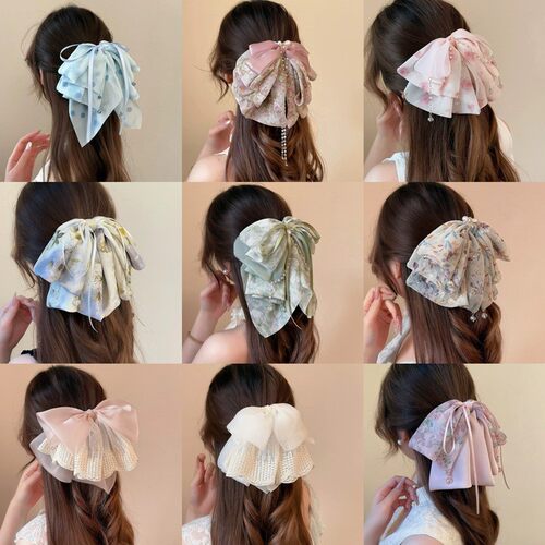 大蝴蝶结抓夹高级感飘带发夹