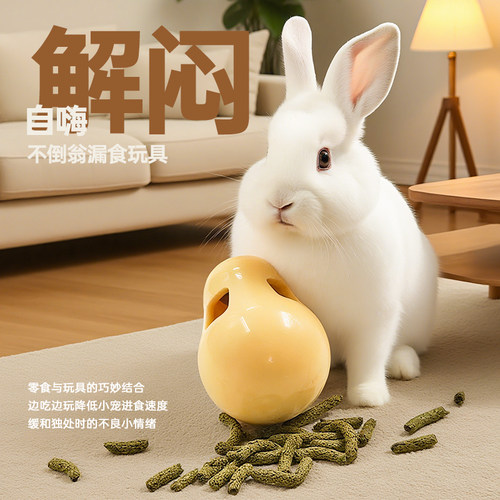 兔子玩具不倒翁漏食器解闷耐啃咬小兔发泄荷兰猪豚鼠互动磨爪玩具