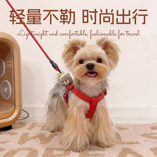 狗狗牵引绳宠物胸背带小型犬背心式约克夏比熊幼犬外出专用防挣脱