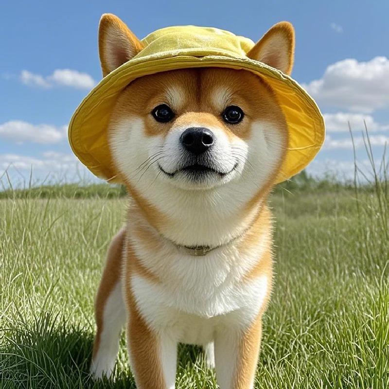 宠物狗狗帽子可爱露耳朵猫咪夏季户外太阳帽柴犬德文猫比熊渔夫帽