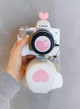 适用佳能M50索尼ZV1F富士XT30微单反数码相机保护包白色皮套斜跨