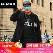 NMAX size lớn thời trang nam thương hiệu béo lỏng áo thời trang lỏng lẻo cộng với phân bón để tăng áo len dài giữa - Cực lớn