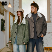 25年冬新款 NMAX大码 潮牌男装 立领羊绒呢大衣加大加宽落肩保暖外套