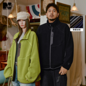 25年冬季 NMAX大码 潮牌男装 加绒潮流撞色摇粒绒玉米格外套保暖棉衣