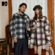 NMAX大码 外套 厚实长毛格纹呢大衣加肥加大落肩款 潮牌男装 25年冬季