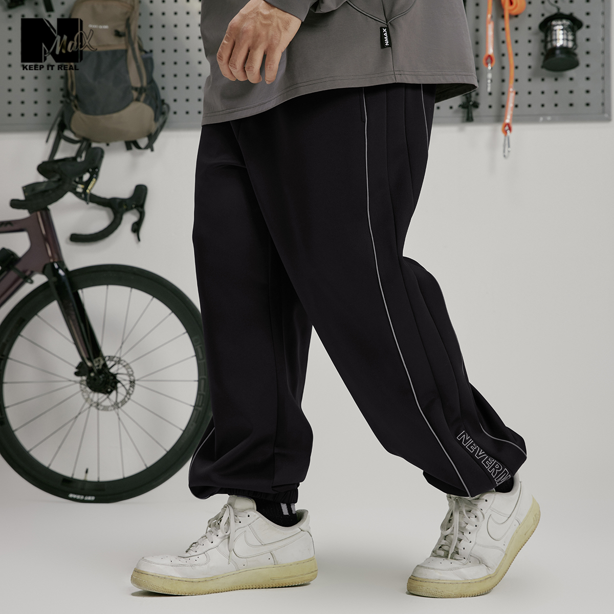 nmax反光条束脚休闲裤