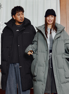 NMAX大码潮牌男装25年冬新款90鸭绒连帽长款羽绒服石墨烯锁温防水