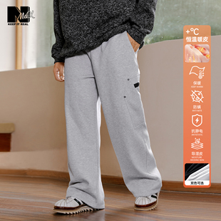 新款 25年冬季 工装 休闲卫裤 NMAX大码 恒温保暖加绒加大长裤 潮牌男装