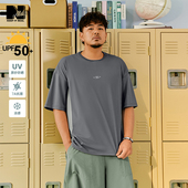 潮牌男装 25年夏季 UPF50 NMAX大码 防晒3M反光印花圆领宽松短袖 T恤