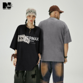 街头LOGO印花宽松仿麂皮短袖 NMAX大码 新款 美式 潮牌男装 26年夏季