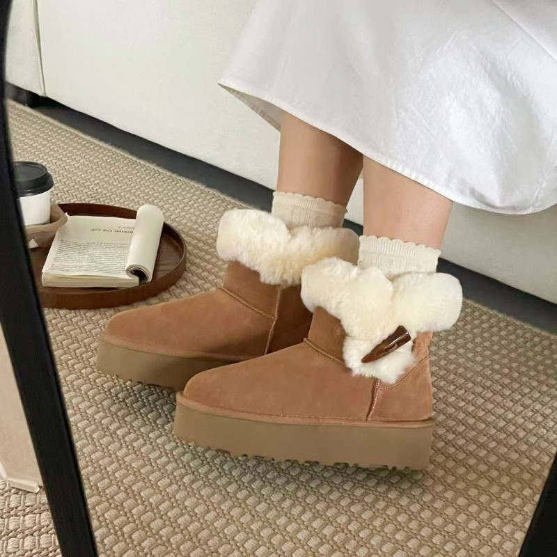 厚底牛角扣增高雪地靴女羊皮毛一体2024新款防滑加厚东北雪地棉靴,女鞋,时尚雪地靴,淘宝优惠券,粉丝福利购,淘宝优惠卷