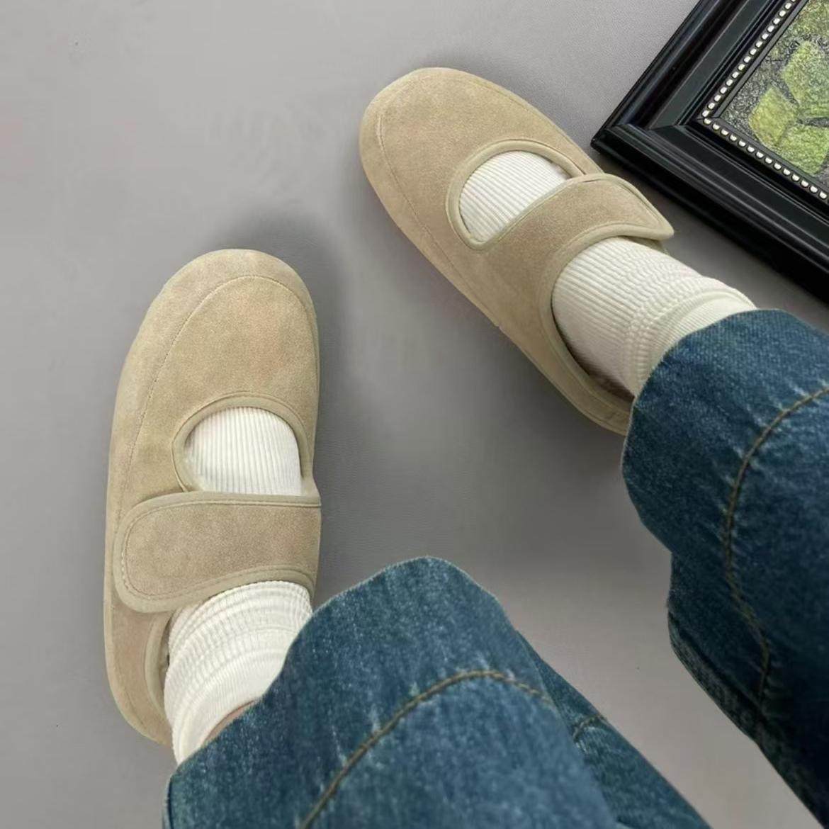 玛丽珍魔术贴羊皮毛一体毛毛拖鞋2024秋冬新款厚底圆头穆勒拖女,女鞋,时尚雪地靴,淘宝优惠券,粉丝福利购,淘宝优惠卷