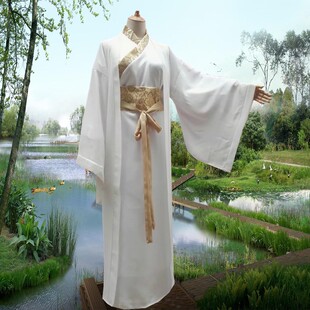 魏晋古装书生汉服侠客男女同款超仙气飘逸古风长衫袍白拍短剧服装