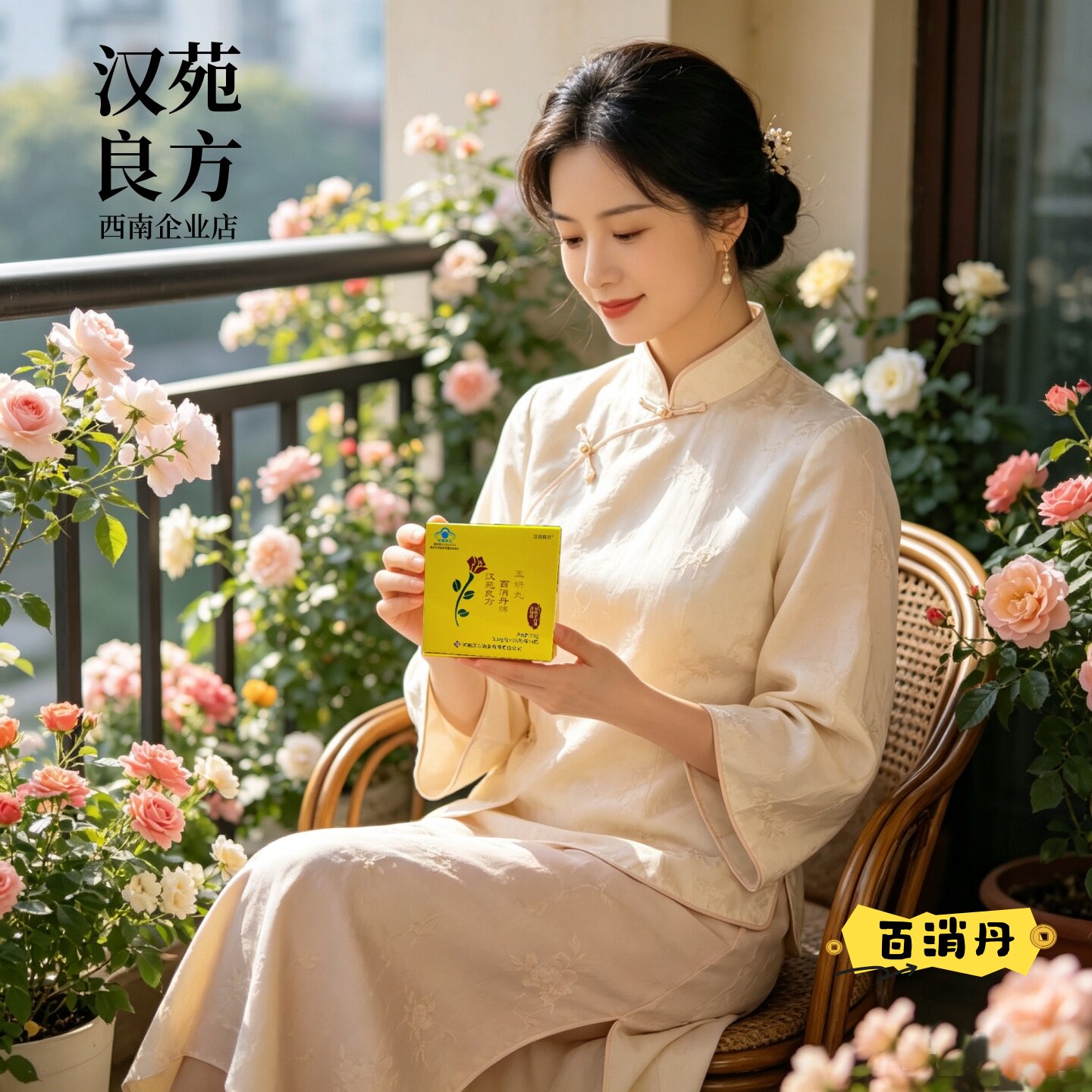 百消丹玉妍丸汉苑良方加量升级版做健康快乐靓颜女人31.5g*4瓶/盒