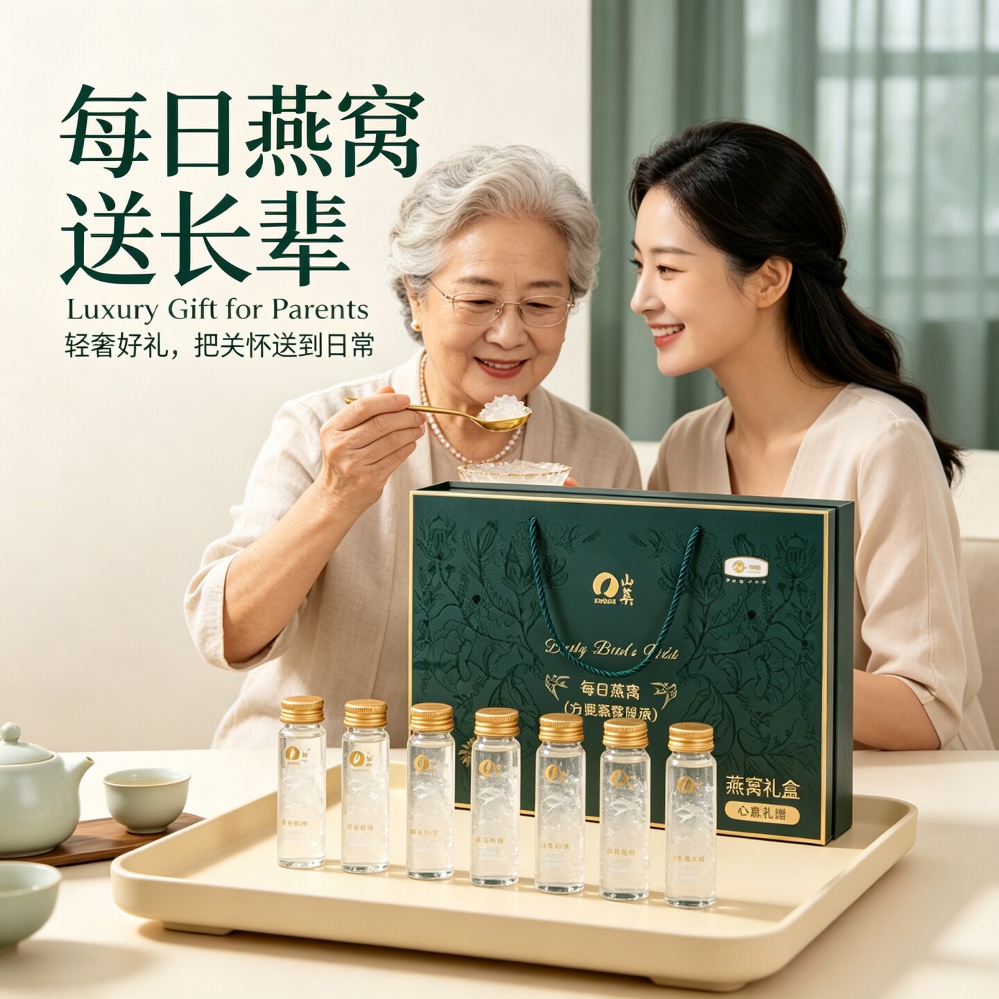 【轻奢双盒好礼】中粮山萃每日燕窝轻奢礼盒健康补品500g*2盒