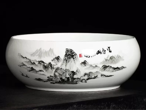 年货陶瓷烟灰缸大号超大特大 家用客厅中式复古多功能垃圾艾灸缸