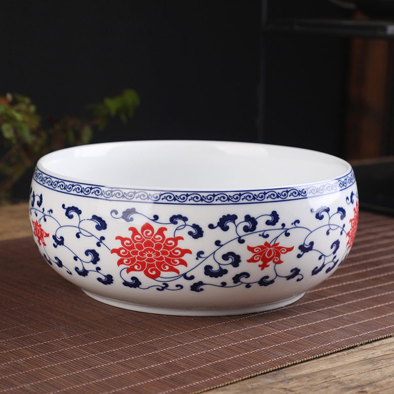 创意陶瓷时尚烟灰缸大码 家用客厅 中式多功能垃圾果皮茶渣废水缸