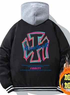 男装二棉外套冬季夹克棉袄青少年薄棉衣初中高中学生飞行服冲锋衣