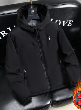 男孩袄子2025新款秋冬季男士加绒棉衣保暖外套青少年连帽男装棉服