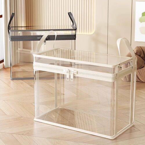 Toy storage container transparent household portable zipper