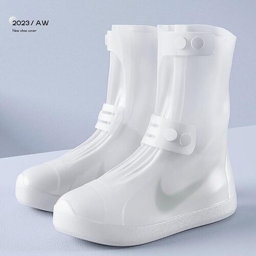Unisex waterproof high - top silicone rain shoe covers