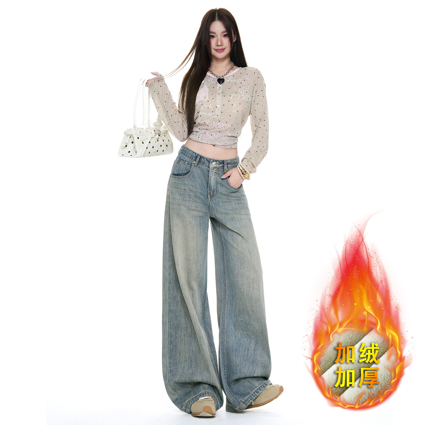 赠送运费险阔腿牛仔裤女