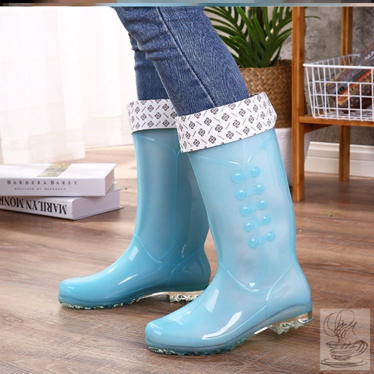 GOOD-LOOKING RAIN BOOTS WOMENS NEW WATER SHOES RUBBER SHOES WOMENS FASHION INTERNET CELEBRITY HIGH WATERPROOF ANTI-SLIP WOMENS RAIN BOOTS MEDIUM