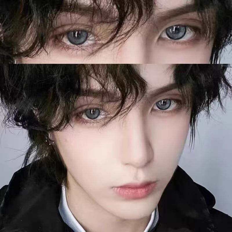 两片装】暗夜魔法蓝绿色男士美瞳cos大直径年抛隐形眼镜旗舰店CST