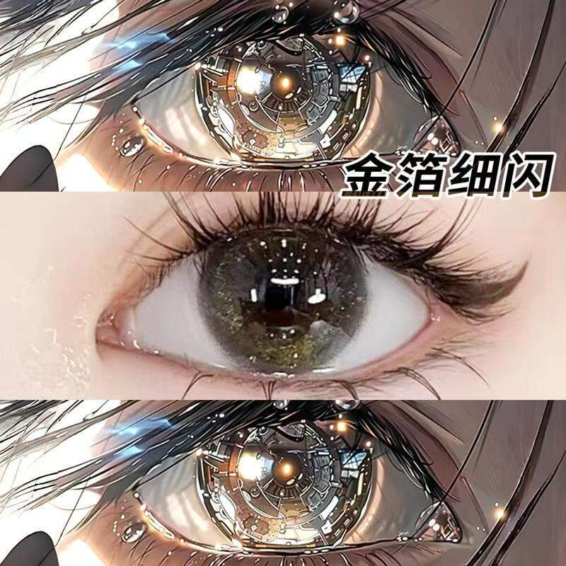 碎金箔细闪灰欧美混血感大小直径新款日抛美瞳近视彩色隐形眼镜qy图片