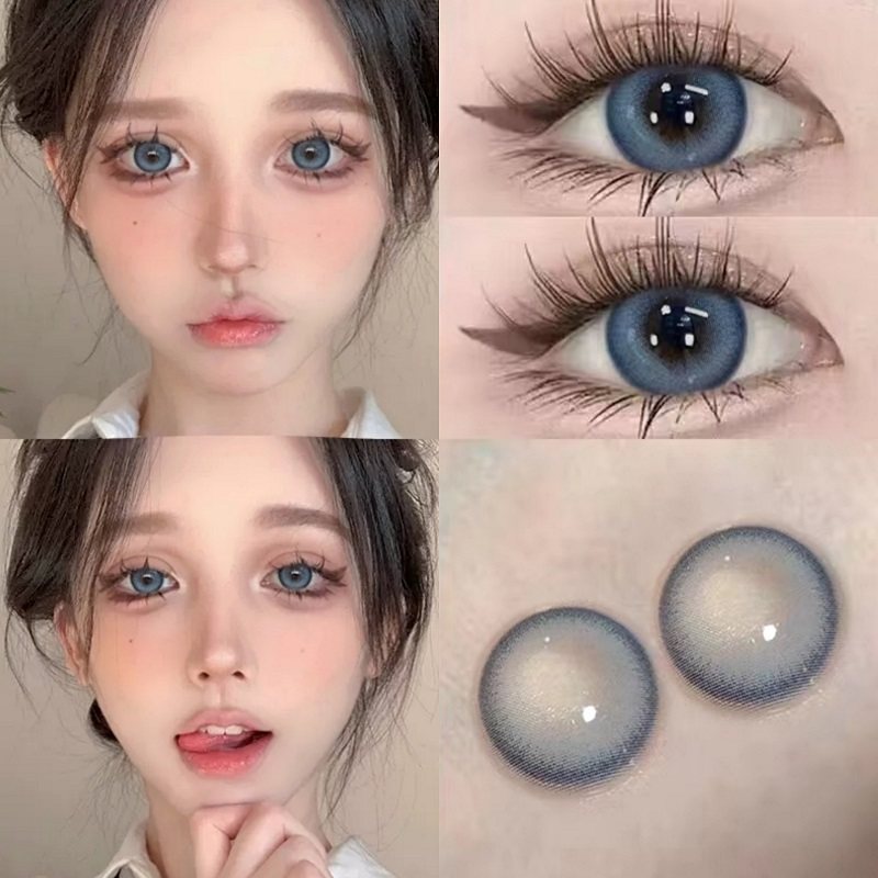sunyior蓝莓酱秀儿美瞳半年抛大小直径混血男女彩瞳隐形眼镜jyp