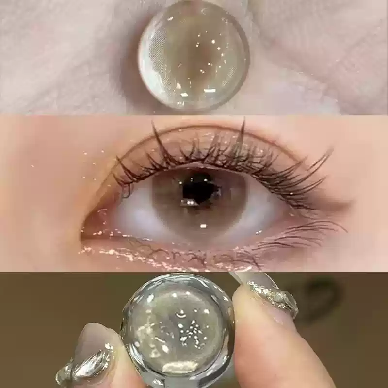美瞳一年抛棕色自然款日常彩色近视14.8隐形眼镜大直径半年抛盒st