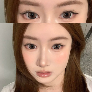 fomomy美瞳港岛金棕色半年抛混血意式妆容大直径彩色隐形眼镜7TB