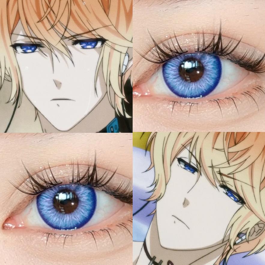 逆卷修cos美瞳蓝紫色大小直径混血魔鬼恋人显色彩色隐形眼镜WE