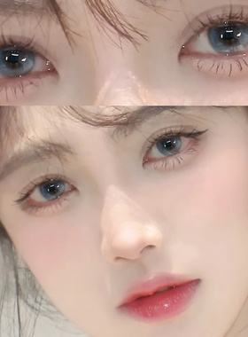 买1副送1副美瞳半年抛蓝色融瞳水润2025年新款隐形眼镜正品官网qy