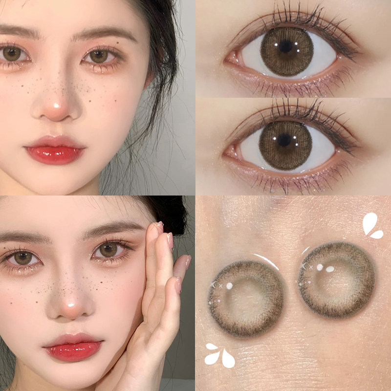 sugarplum荒漠流沙美瞳焦糖华夫棕色美瞳半年抛大直径隐形眼镜yp