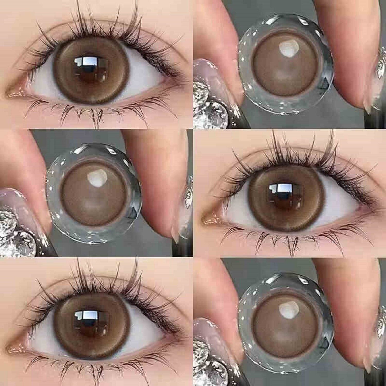 半熟苦杏美瞳半年抛大小直径三明治工艺旗舰店棕色隐形眼镜佳tb