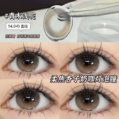 海昌润眼液棕色美瞳日抛混血自然无锁边次抛大直径新款隐形眼镜qy
