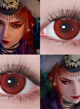 尸祖降臣cos美瞳画江湖之不良人半年抛混血红色大直径隐形眼镜JYP